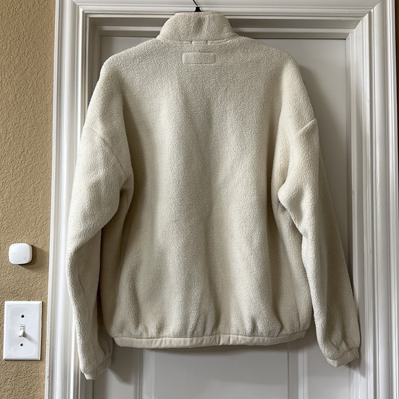 Abercrombie & Fitch oversized polar fleece half zip sweatshirt//Cream//Small - Picture 5 of 12